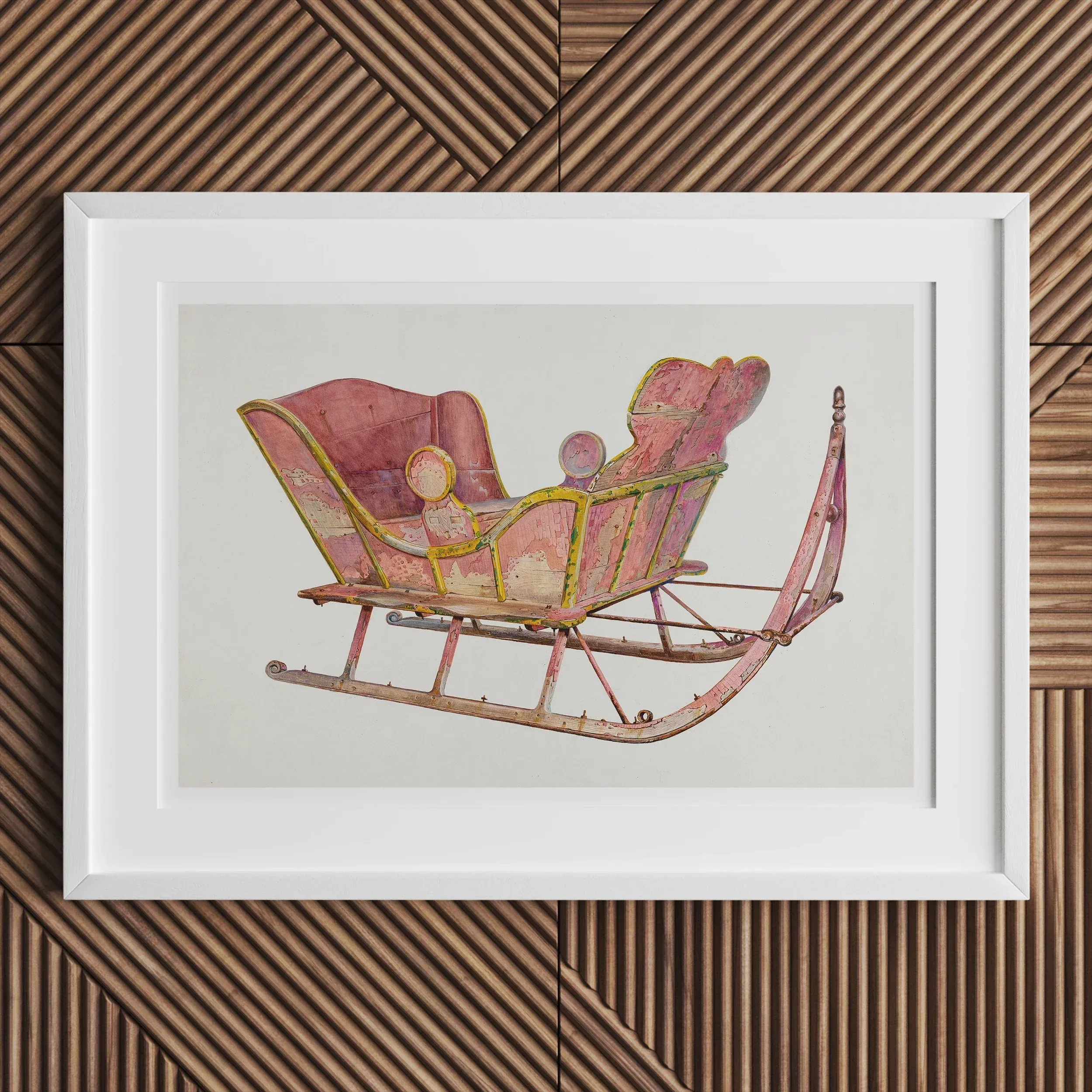 Pink Sleigh - Amos C. Brinton 1930s Decorative Art Print