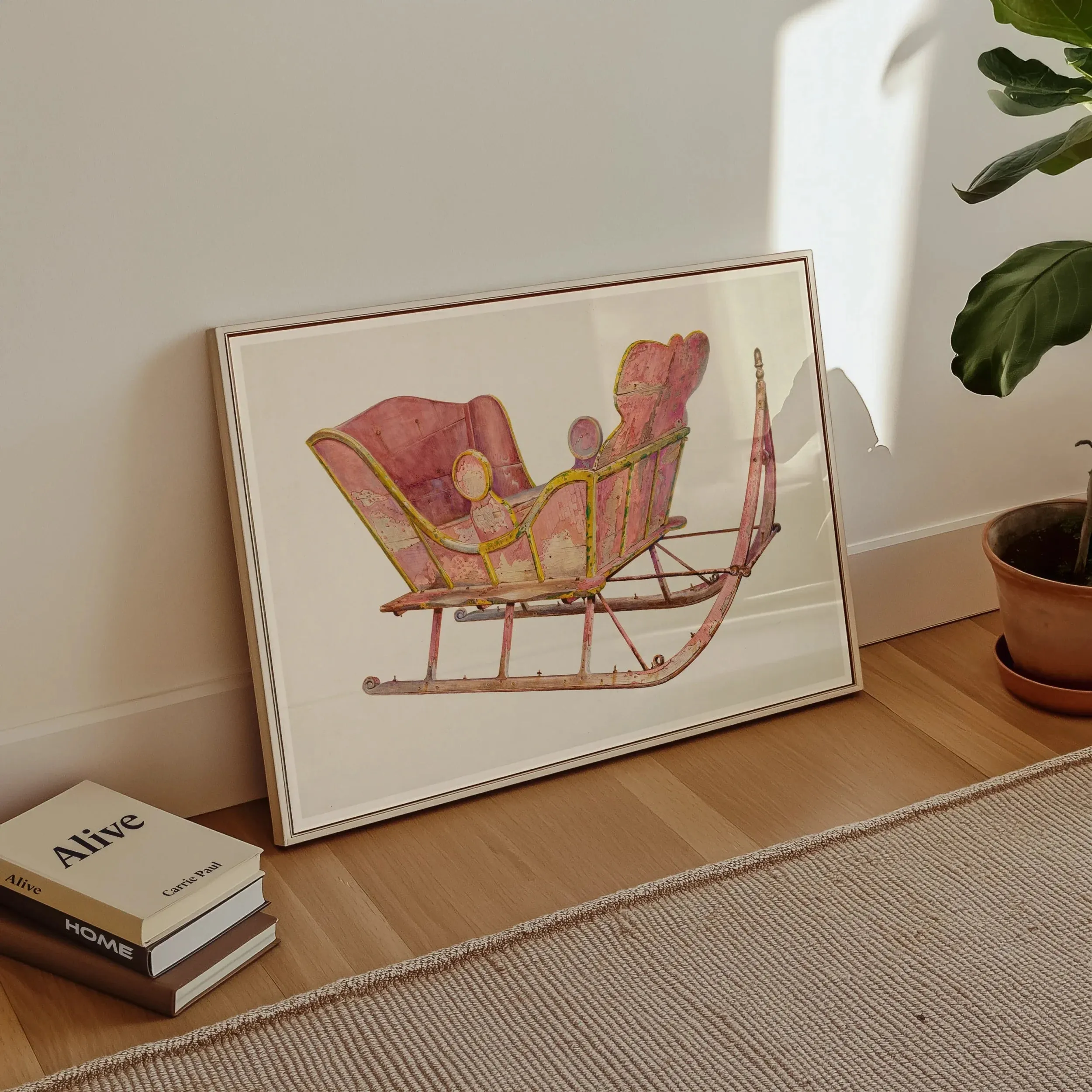 Pink Sleigh - Amos C. Brinton 1930s Decorative Art Print