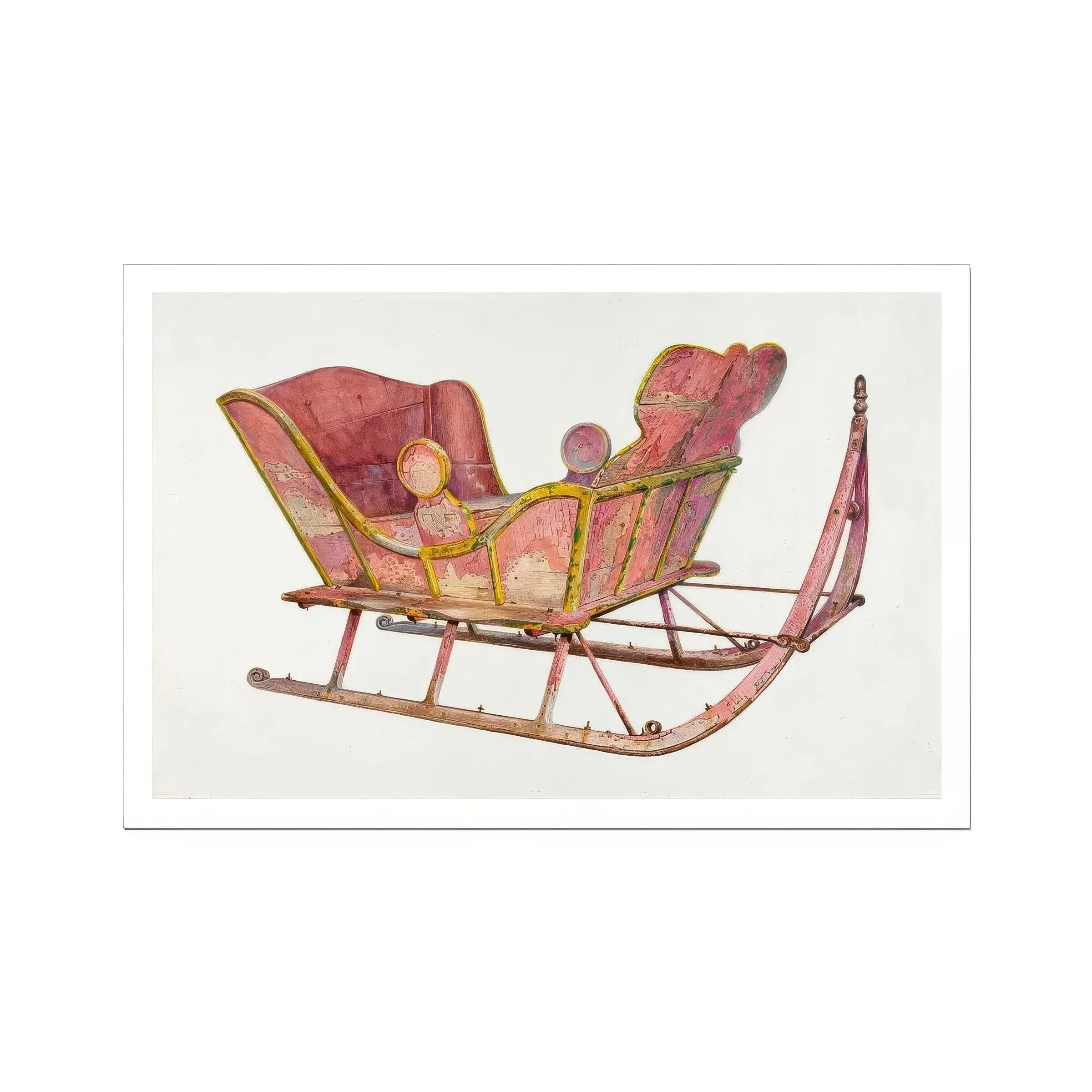 Pink Sleigh - Amos C. Brinton 1930s Decorative Art Print