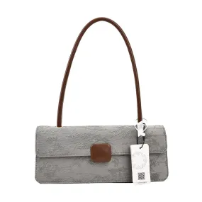 PU retro underarm baguette bag