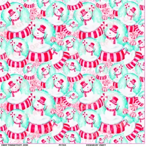 PV133 peppermint snowmen vinyl sheet