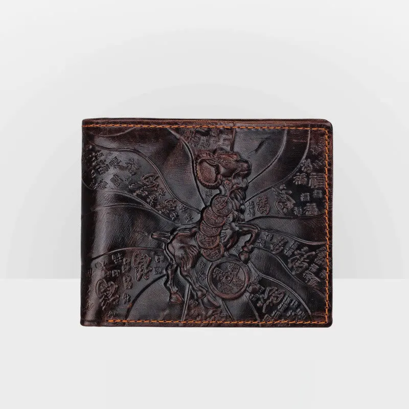 Real Leather Crocodile Engraved Wallet Retro Bifold Wallet