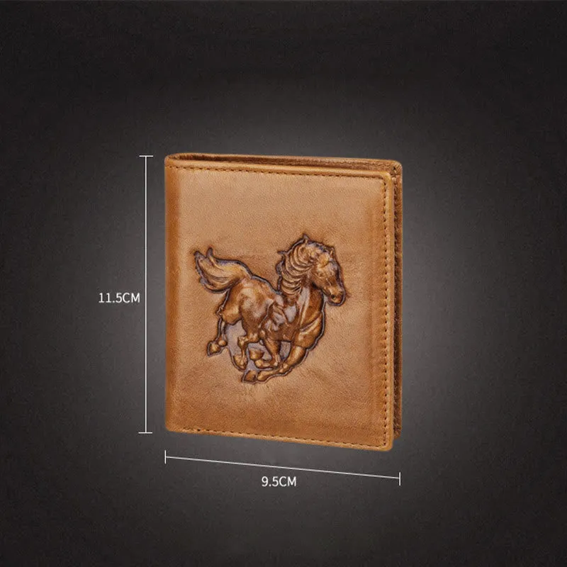 Real Leather Crocodile Engraved Wallet Retro Bifold Wallet