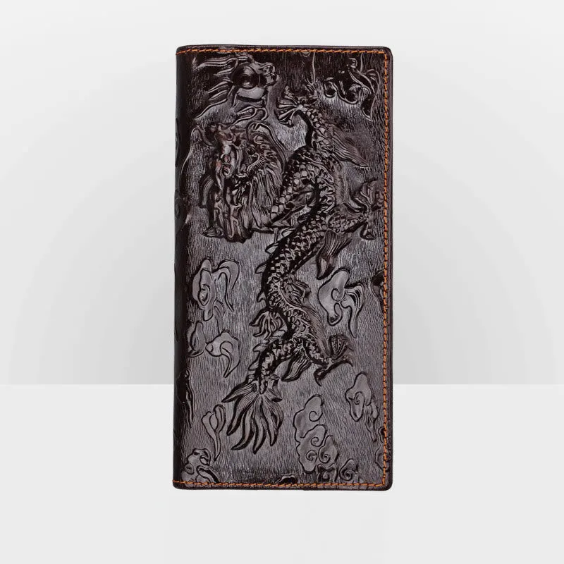 Real Leather Crocodile Engraved Wallet Retro Bifold Wallet