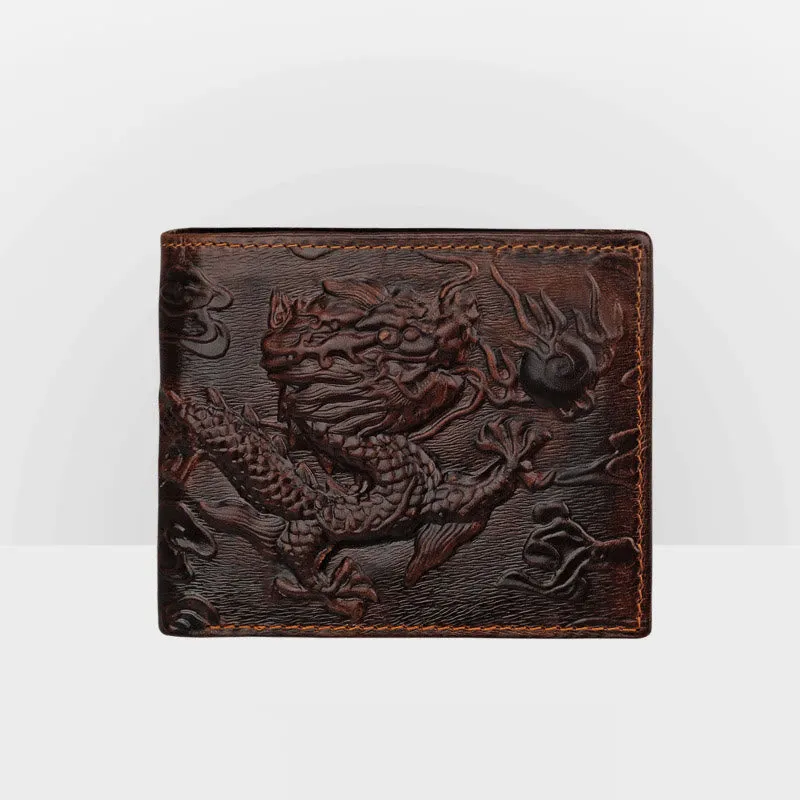 Real Leather Crocodile Engraved Wallet Retro Bifold Wallet