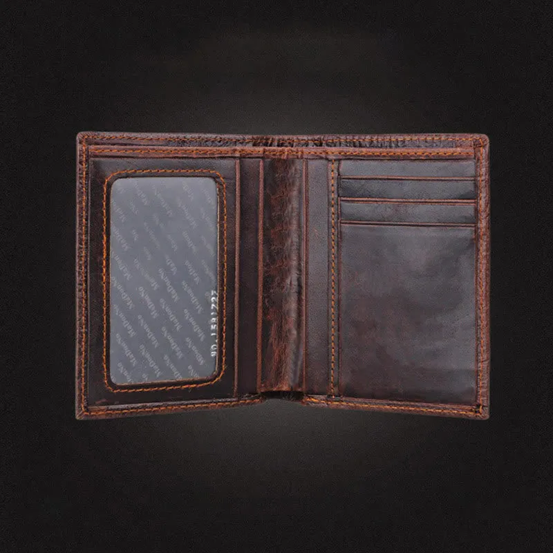 Real Leather Crocodile Engraved Wallet Retro Bifold Wallet
