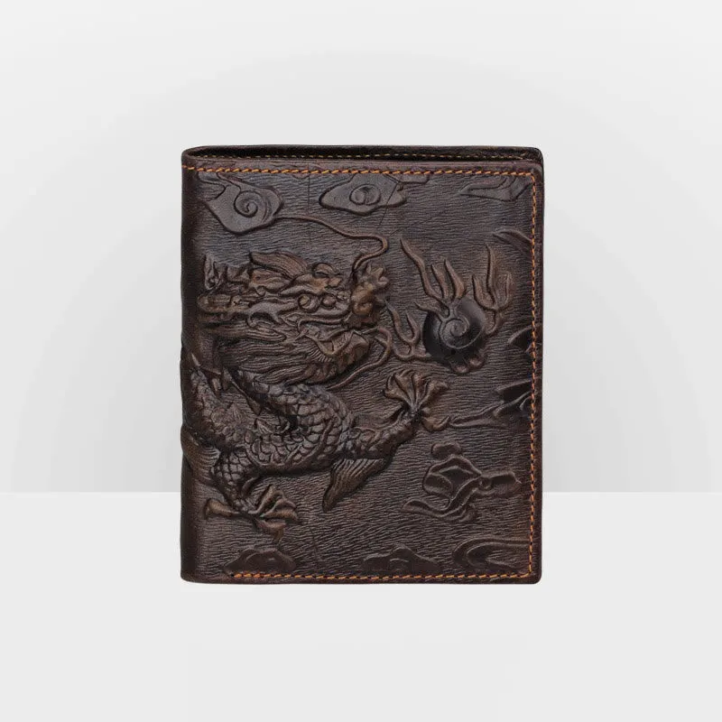 Real Leather Crocodile Engraved Wallet Retro Bifold Wallet
