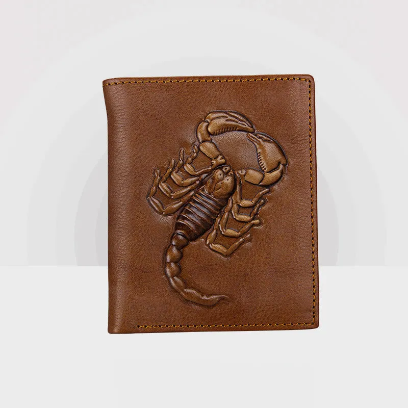 Real Leather Crocodile Engraved Wallet Retro Bifold Wallet