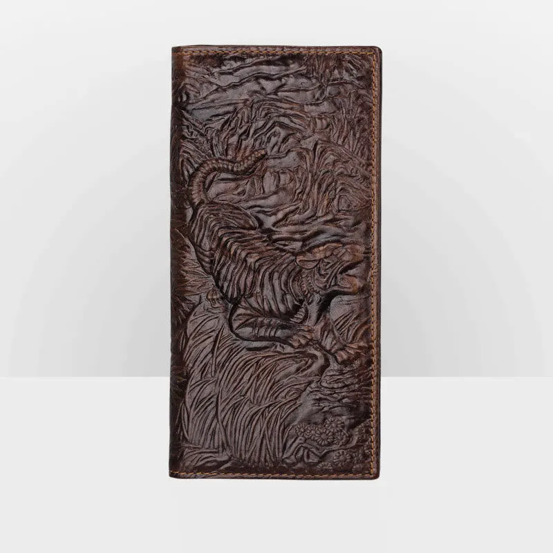 Real Leather Crocodile Engraved Wallet Retro Bifold Wallet