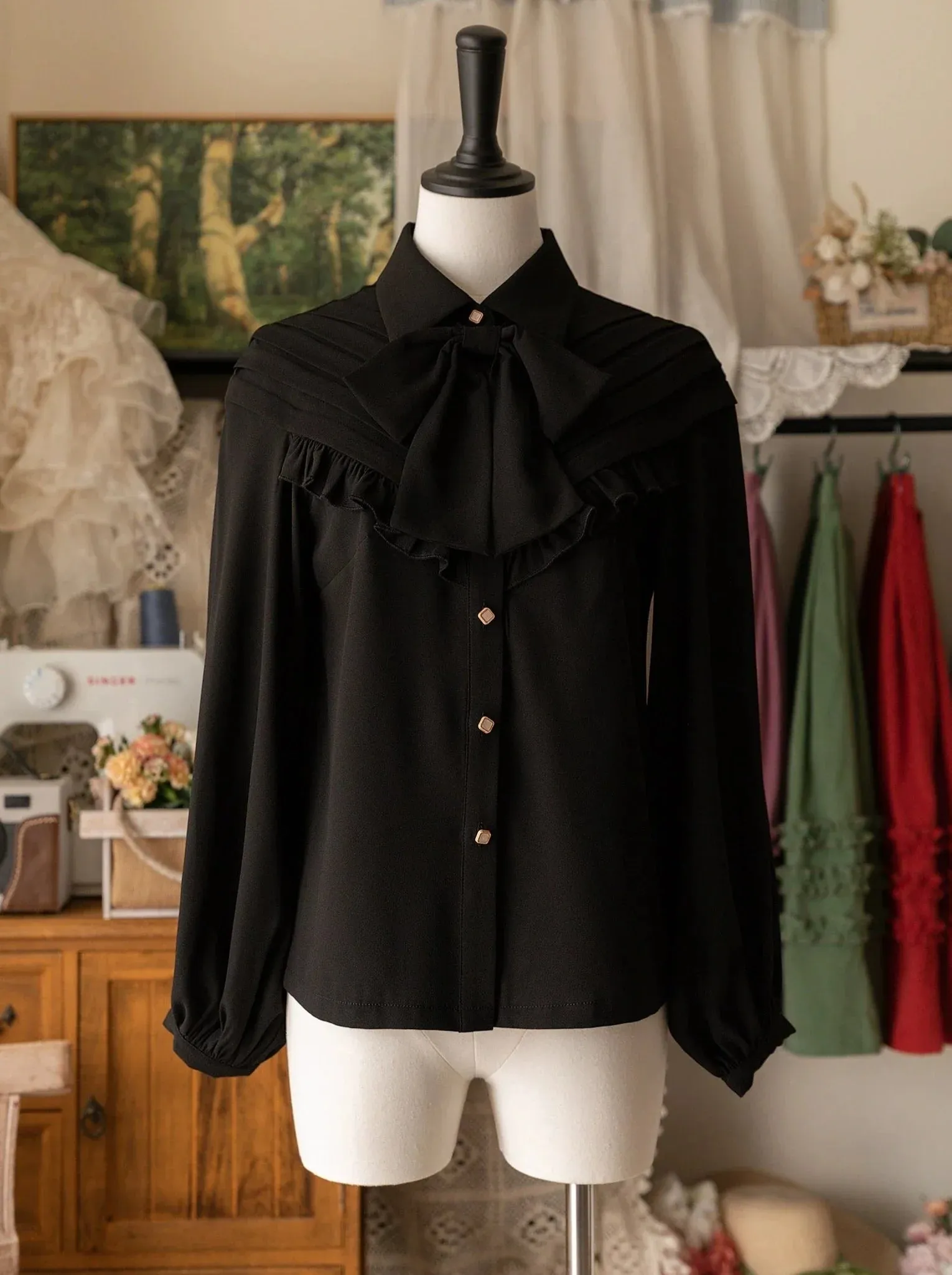 Retro Elegant Blouse Classic Ribbon
