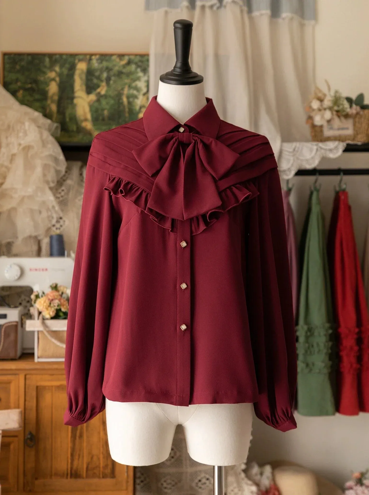 Retro Elegant Blouse Classic Ribbon