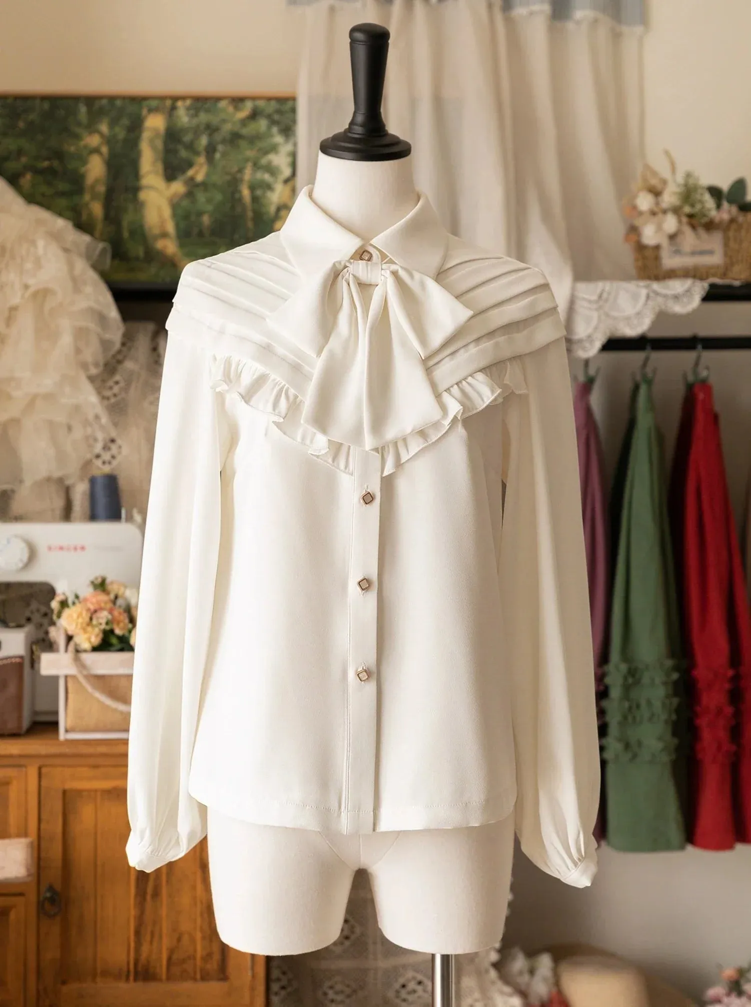 Retro Elegant Blouse Classic Ribbon