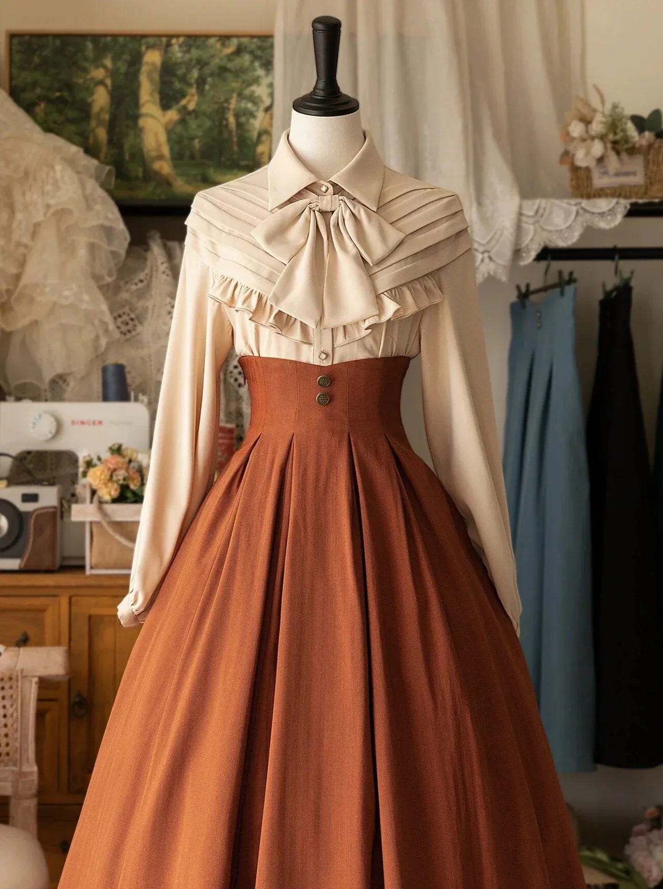 Retro Elegant Blouse Classic Ribbon