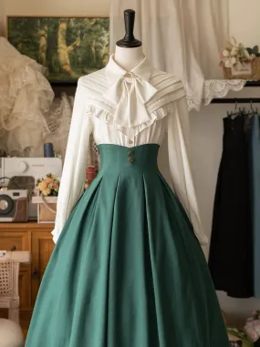 Retro Elegant Blouse Classic Ribbon