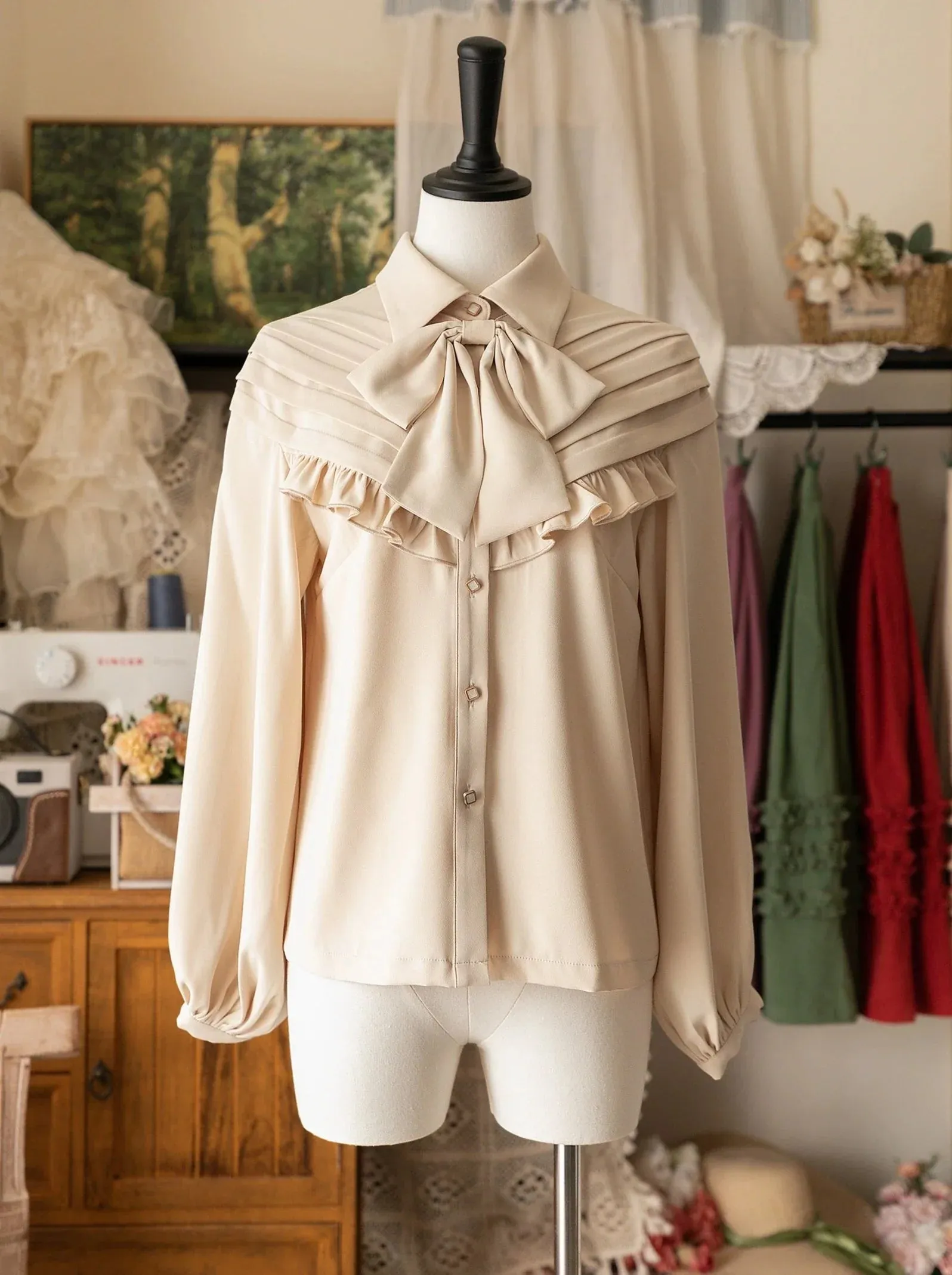 Retro Elegant Blouse Classic Ribbon