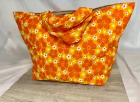 Retro Floral Quilted Chunky Tote