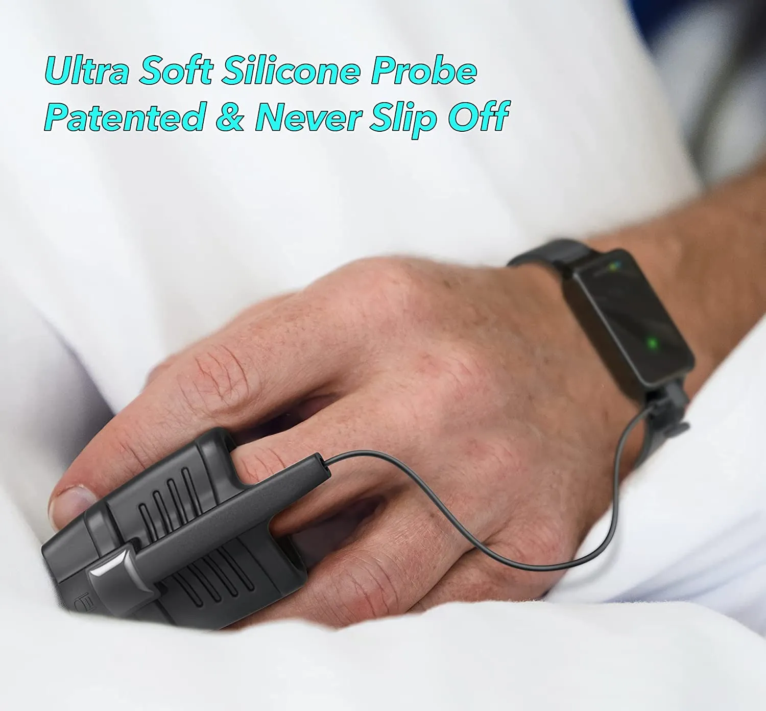 SleepO2 Wrist Pulse Oximeter with Silicone SpO2 Sensor | Bluetooth Sleep Oxygen Monitor Rechargeable for Continuous Blood Oxygen and Heart Rate Tracking | Free App with Overnight Report