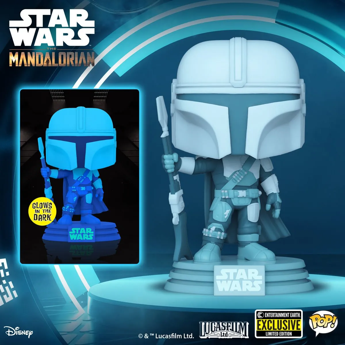 The Mandalorian Hologram GITD Funko Pop! Vinyl - EE Exclusive